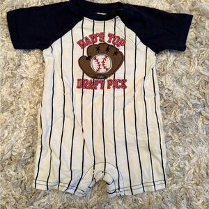 Jumping Beans Blue and White Bodysuit with Sporty Design